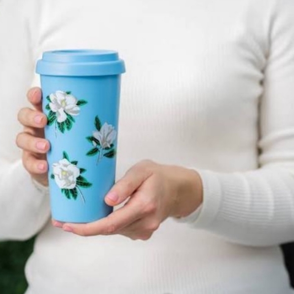 Draper James Magnolia Plastic Travel 16oz Tumbler - Picture 1 of 10